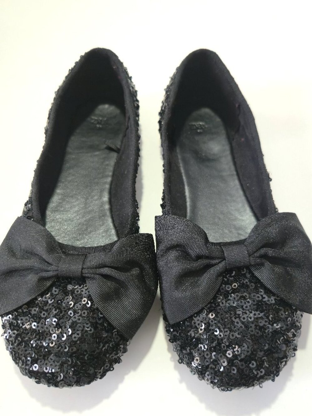 Zara Kids Sequin Ballet Flats with Bow | Size 34 (US 2.5/3)
